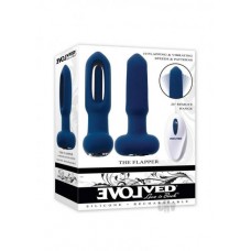 Evolved The Flapper Rechargeable Vibrator With Remote Silicone Blue