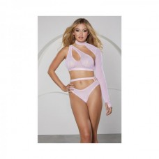 Allure Modern Muse Halter & Panty with Collar Sleeve Pink L Allure Modern Muse Halter & Panty with Collar Sleeve Pink L