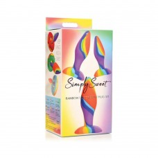 Curve Toys Simply Sweet Rainbow Silicone Butt Plug Set